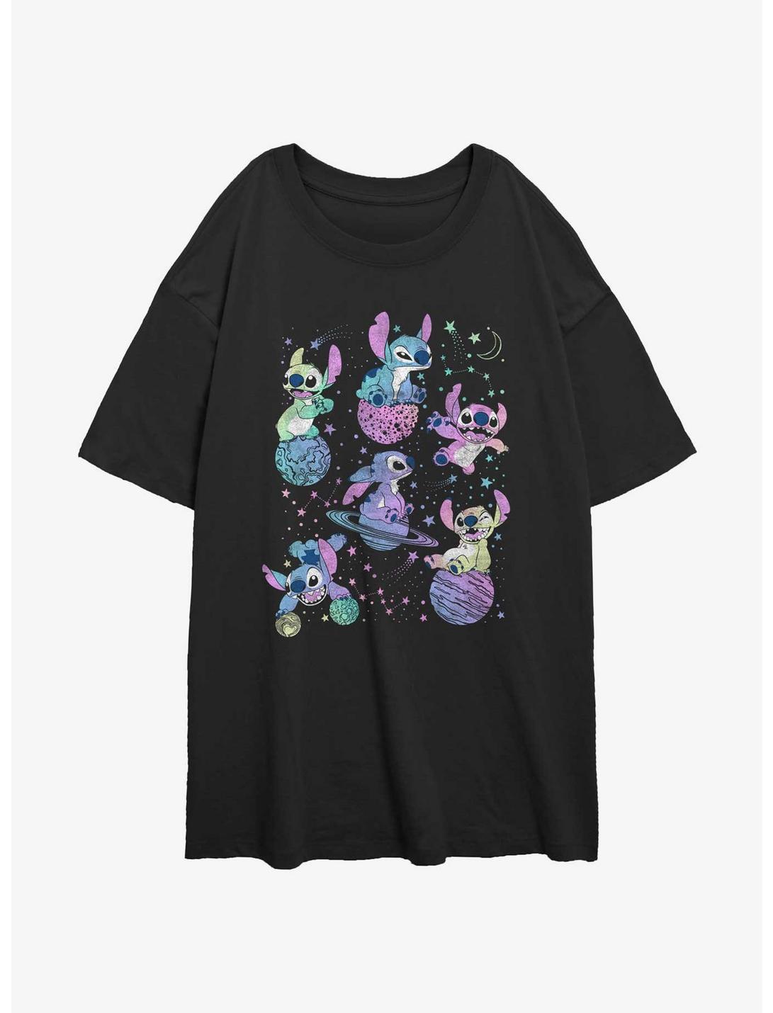 Disney Lilo & Stitch Planetary Stitch Womens Oversized T-Shirt, BLACK, hi-res