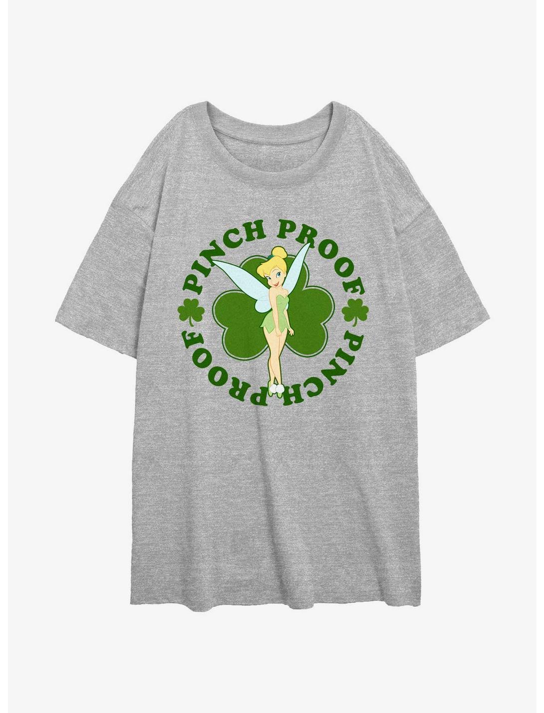 Disney Tinker Bell Pinch Proof Womens Oversized T-Shirt, ATH HTR, hi-res