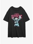 Disney Lilo & Stitch Gimme Space Womens Oversized T-Shirt, BLACK, hi-res