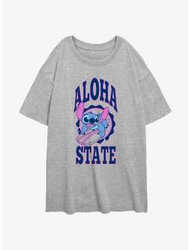 Disney Lilo & Stitch Aloha State Surfer Womens Oversized T-Shirt, , hi-res