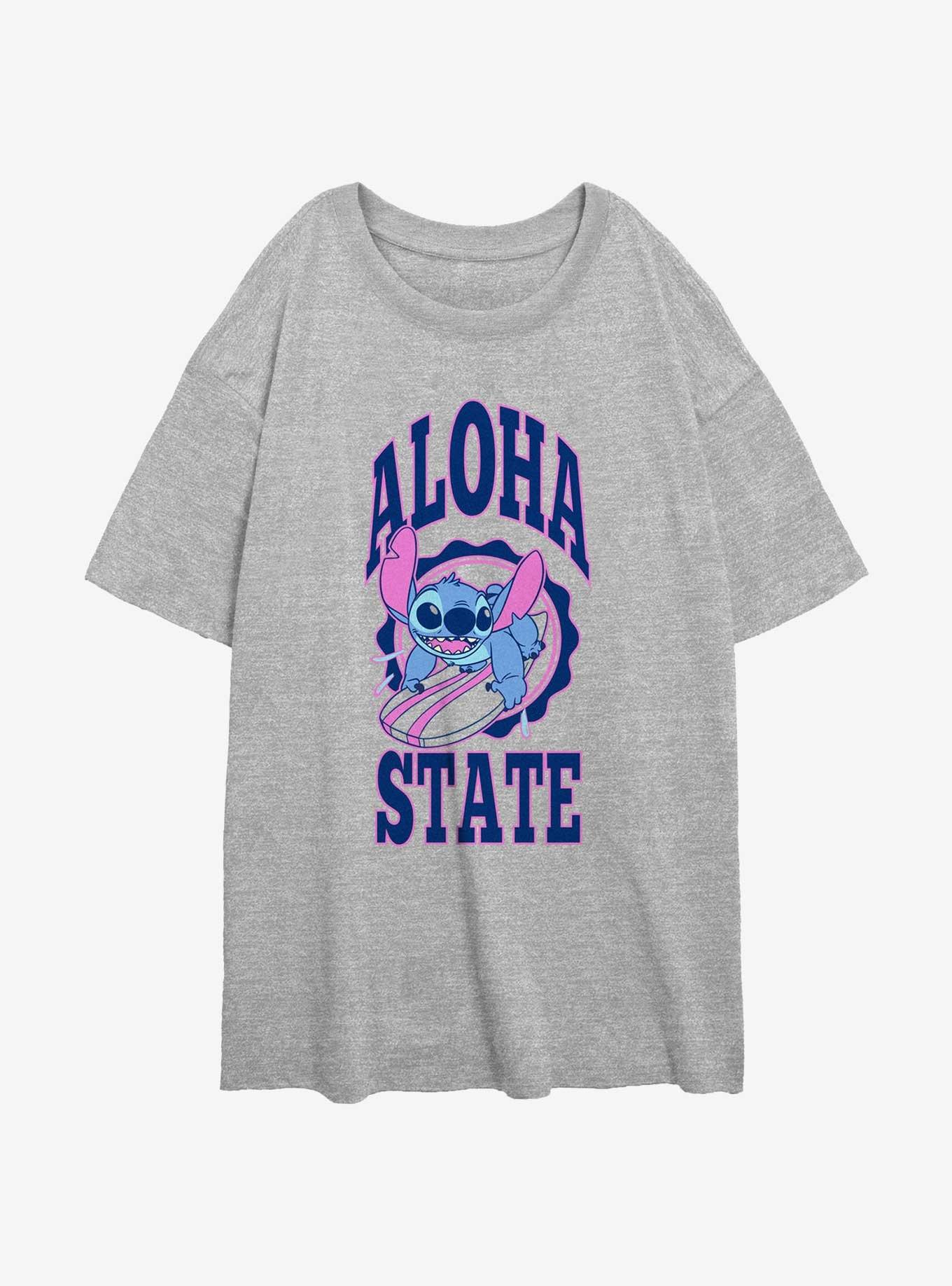Disney Lilo & Stitch Aloha State Surfer Womens Oversized T-Shirt, , hi-res