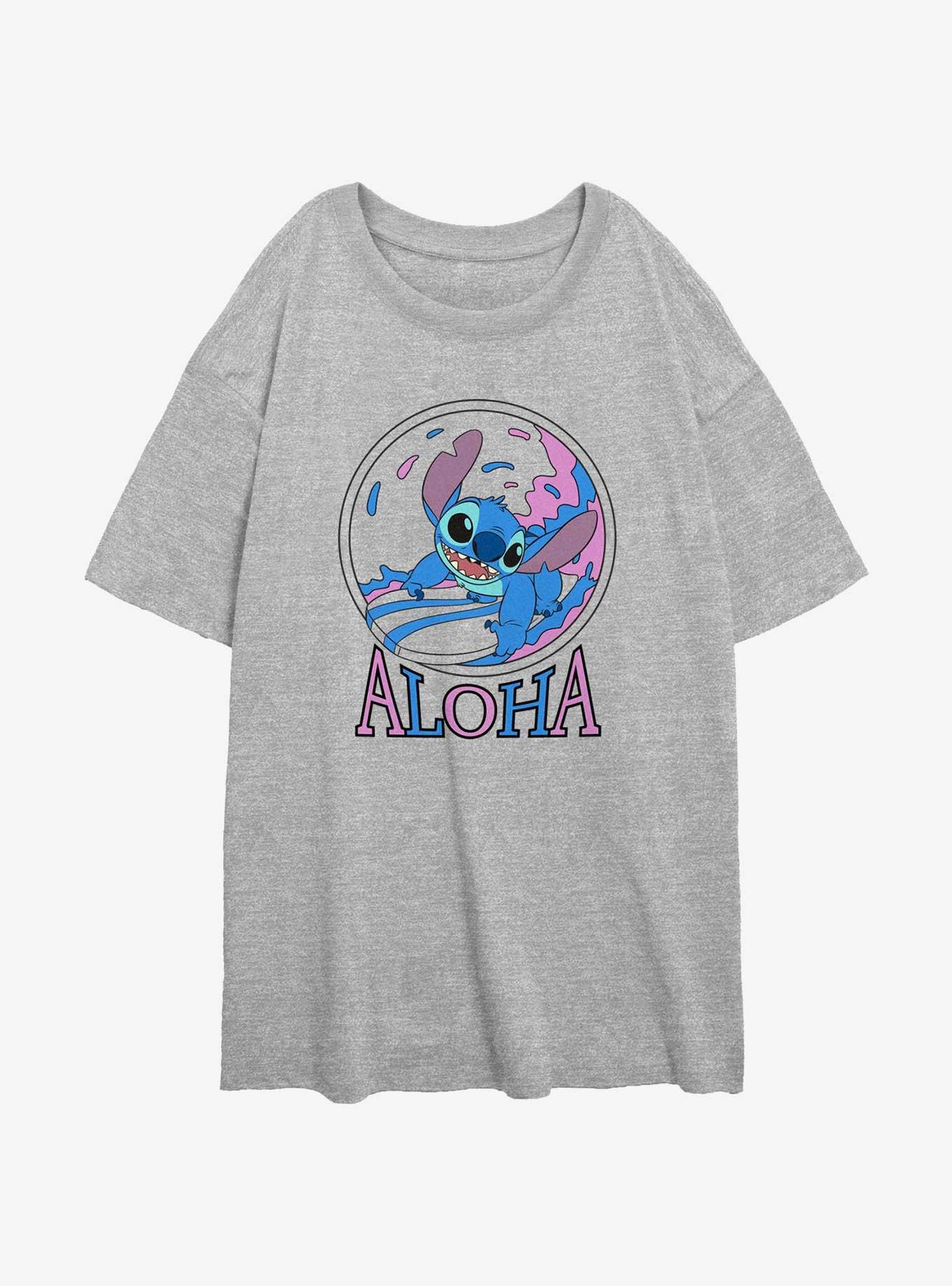 Disney Lilo & Stitch Aloha Surf Womens Oversized T-Shirt, , hi-res