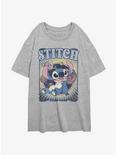 Disney Lilo & Stitch Groovy Stitch Womens Oversized T-Shirt, ATH HTR, hi-res