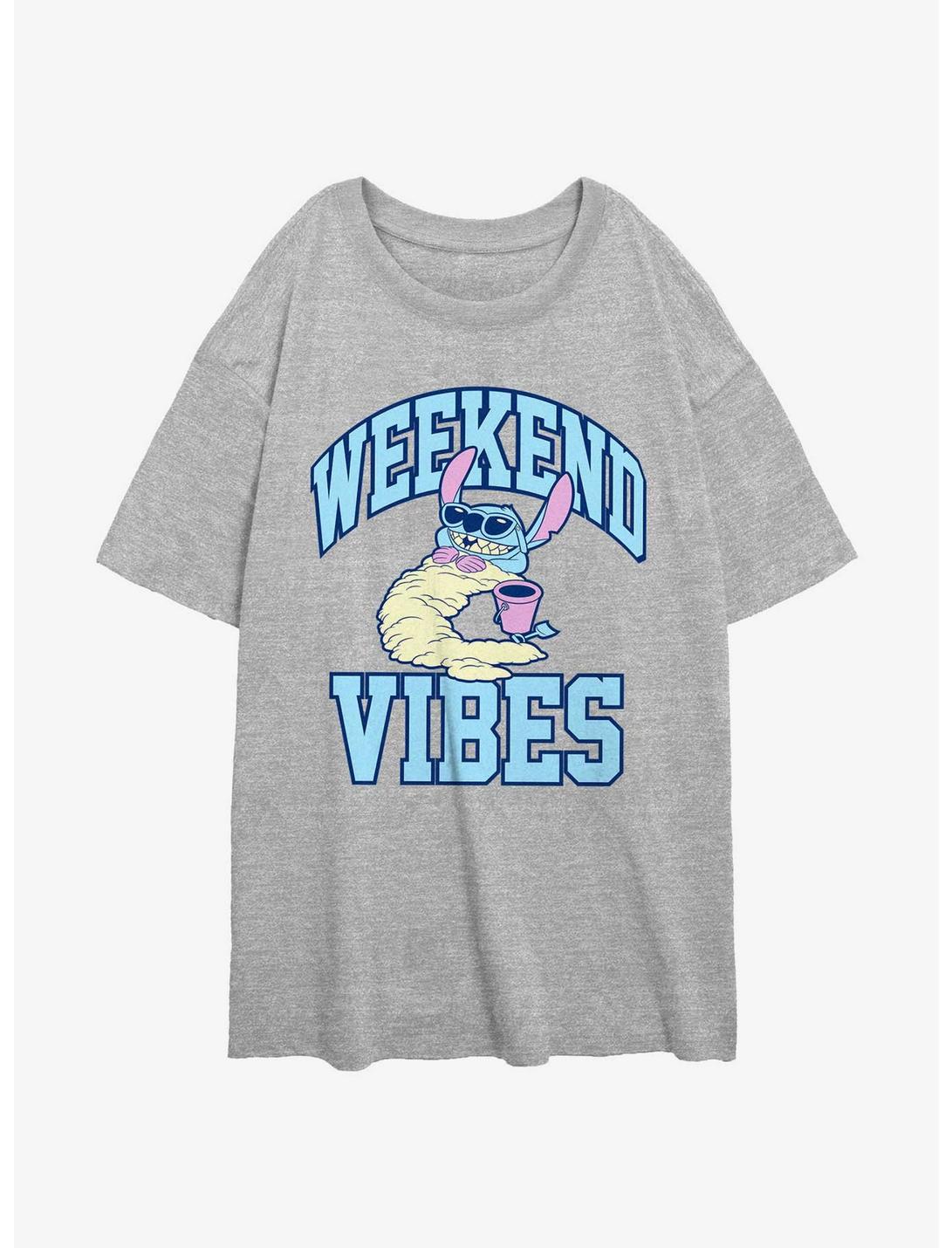 Disney Lilo & Stitch Weekend Vibes Womens Oversized T-Shirt, ATH HTR, hi-res