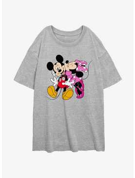Disney Mickey Mouse Minnie Kiss Womens Oversized T-Shirt, , hi-res