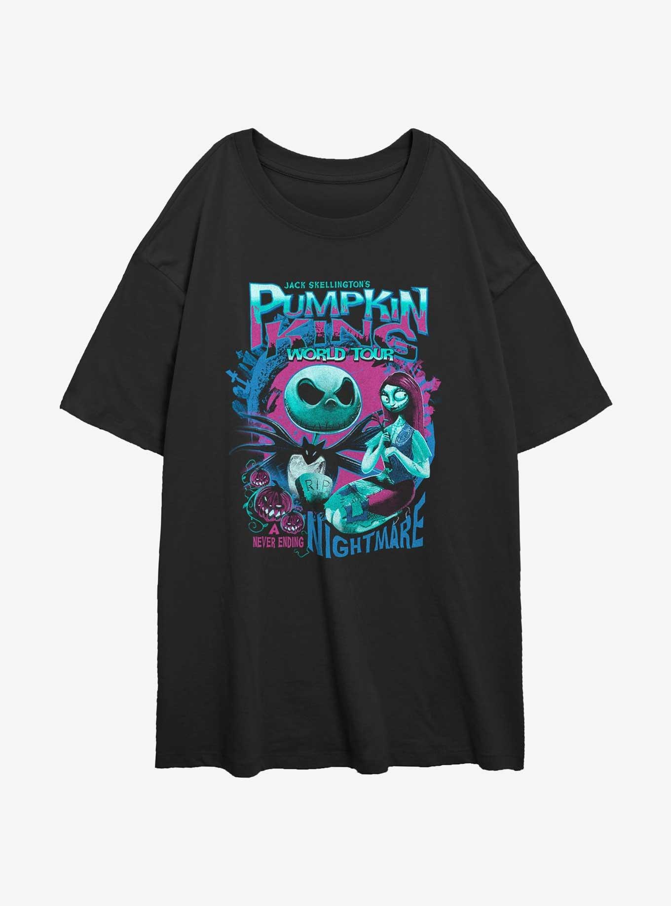 Disney The Nightmare Before Christmas Nightmare Tour Womens Oversized T-Shirt, BLACK, hi-res