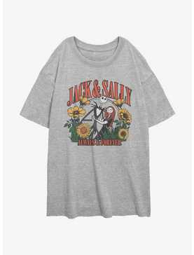Disney The Nightmare Before Christmas Jack & Sally Always & Forever Womens Oversized T-Shirt, , hi-res