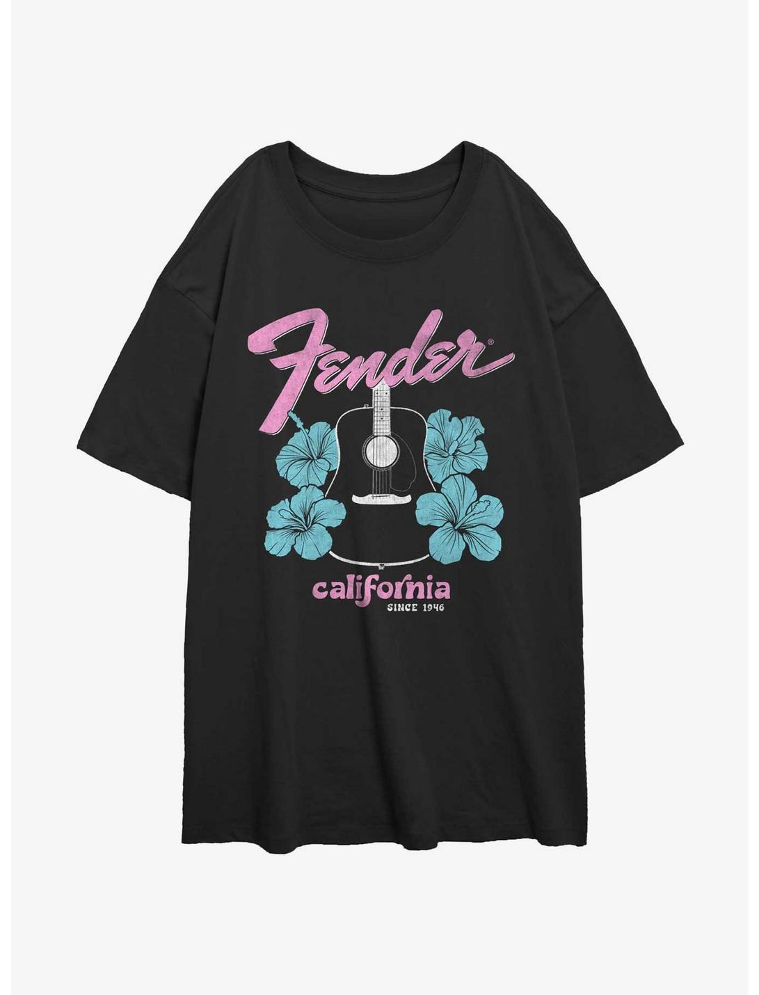 Fender California Womens Oversized T-Shirt, BLACK, hi-res