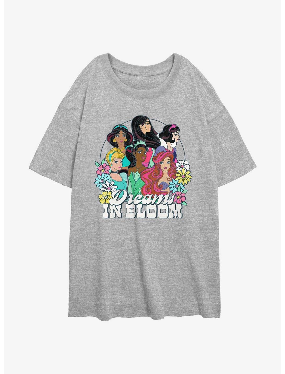 Disney Princesses Dreams In Bloom Womens Oversized T-Shirt, ATH HTR, hi-res