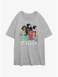 Disney Princesses Dreams In Bloom Womens Oversized T-Shirt, ATH HTR, hi-res