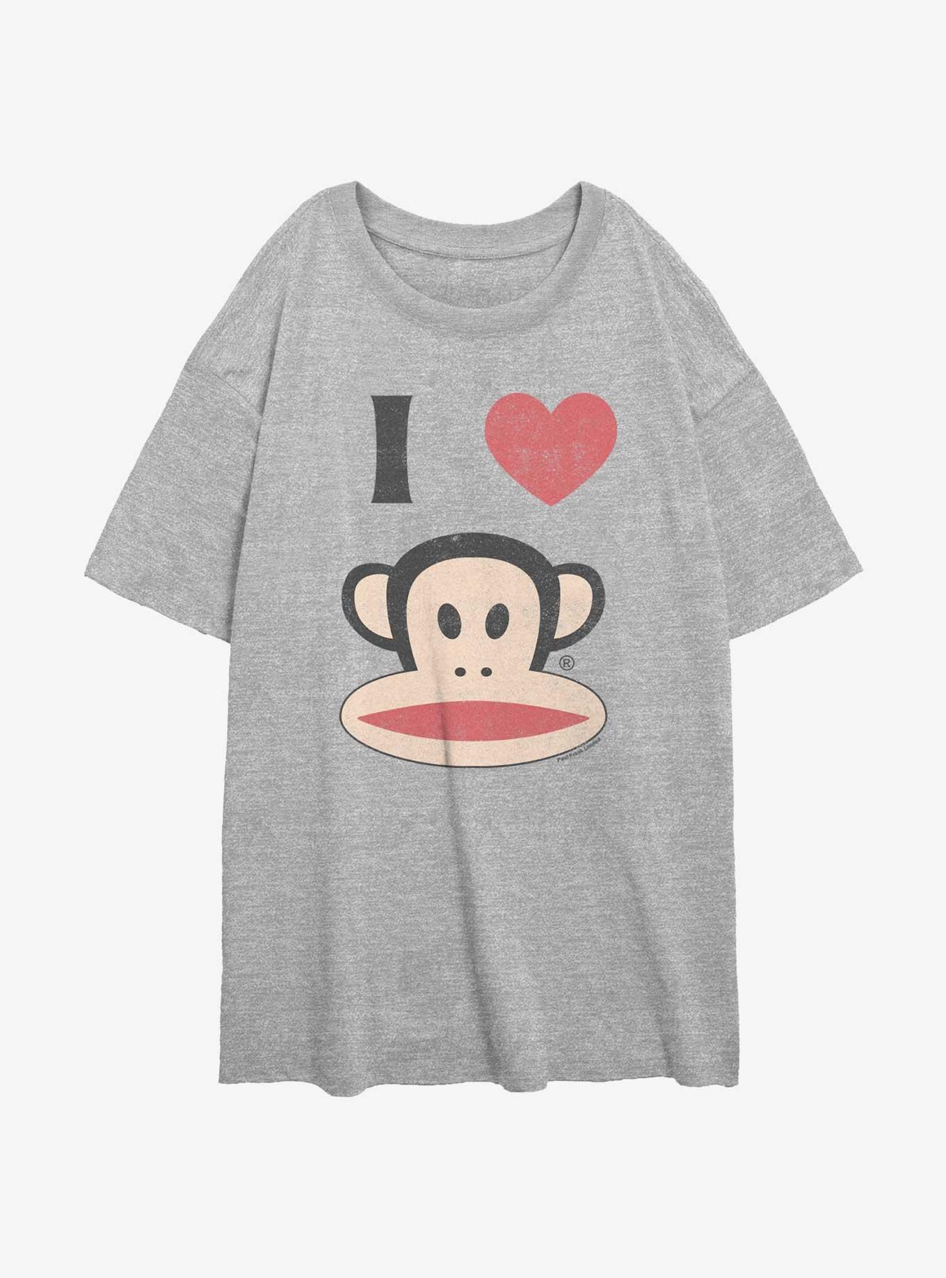 Paul Frank I Heart Julius Womens Oversized T-Shirt, ATH HTR, hi-res