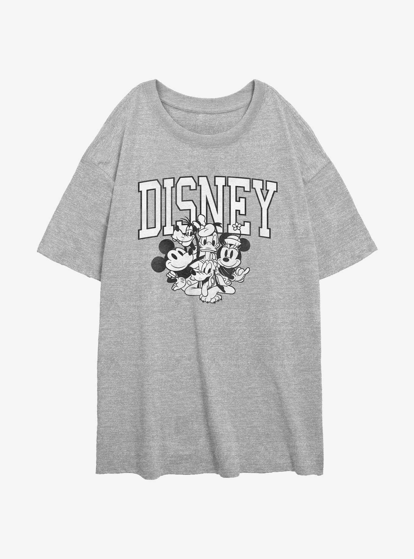 Disney Mickey Mouse Vintage Group Womens Oversized T-Shirt, ATH HTR, hi-res
