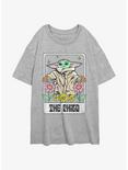 Star Wars The Mandalorian The Child Floral Womens Oversized T-Shirt, ATH HTR, hi-res