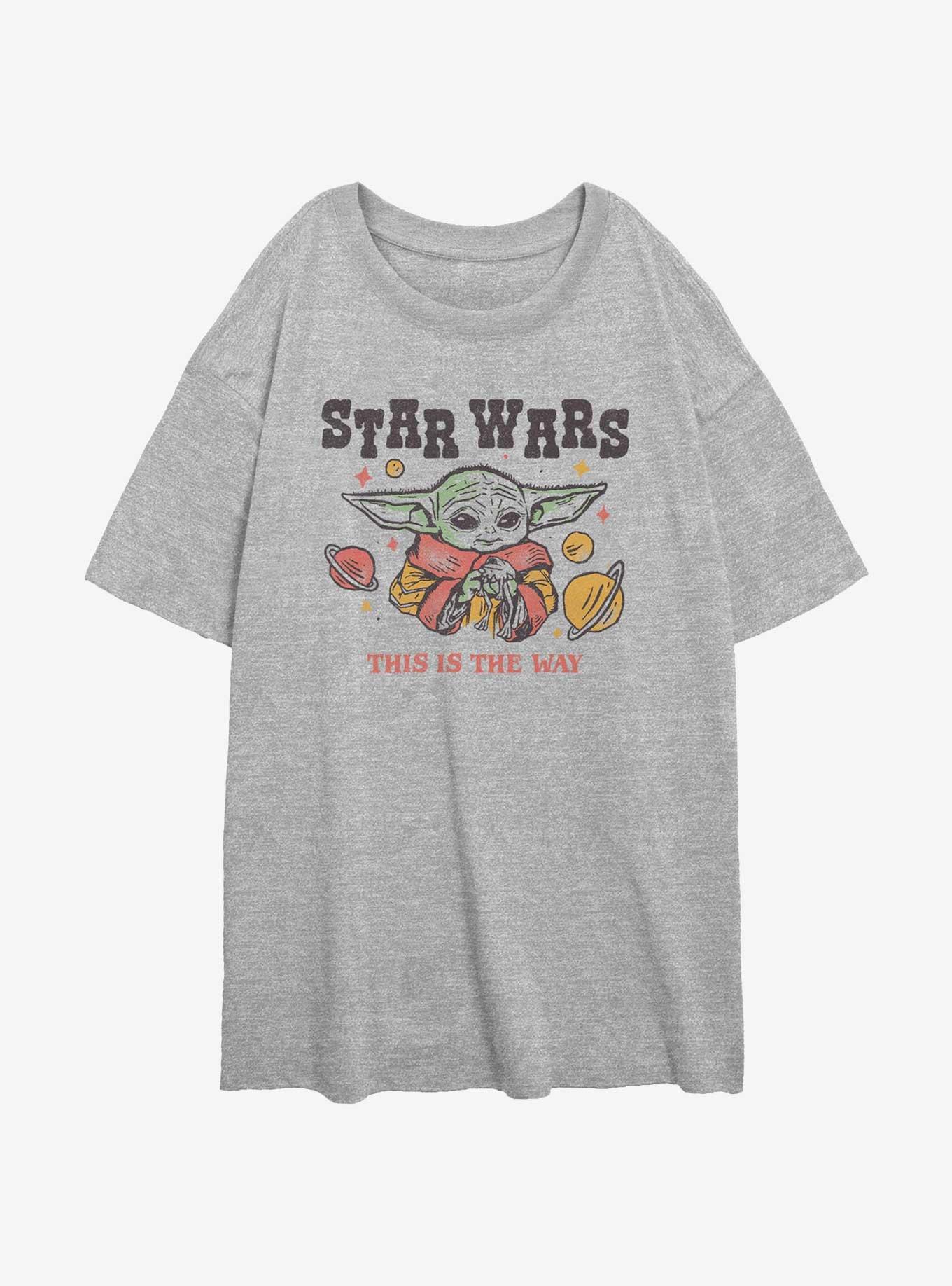 Star Wars The Mandalorian Galactic Child Womens Oversized T-Shirt, ATH HTR, hi-res