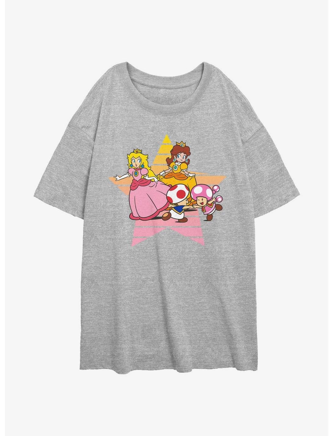 Nintendo Princess Peach & Daisy Star Womens Oversized T-Shirt, ATH HTR, hi-res