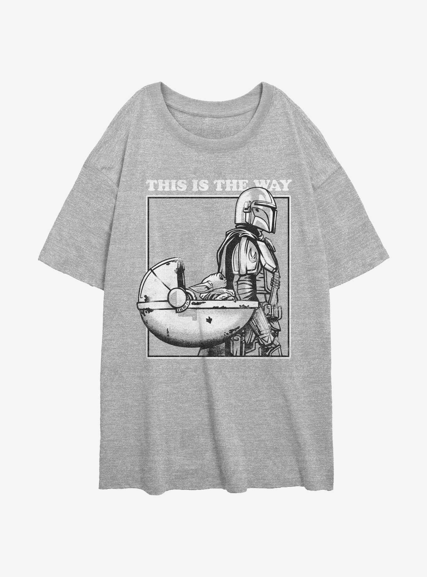 Star Wars The Mandalorian The Way To Your Heart Womens Oversized T-Shirt, ATH HTR, hi-res