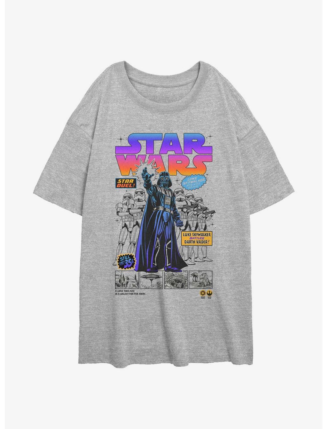 Star Wars Star Duel Comic Womens Oversized T-Shirt, ATH HTR, hi-res