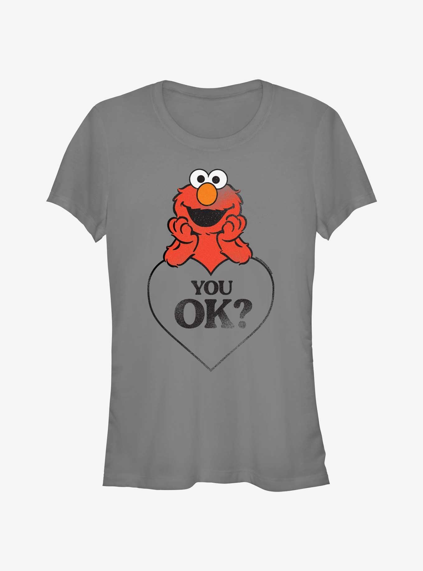 Sesame Street Elmo You Ok Heart Girls T-Shirt, CHARCOAL, hi-res