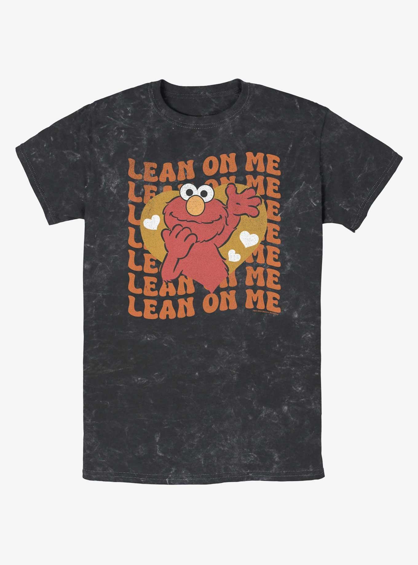 Sesame Street Lean On Me Elmo Mineral Wash T-Shirt, BLACK, hi-res