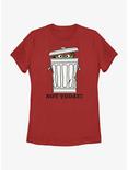Sesame Street Oscar the Grouch Not Today Womens T-Shirt, RED, hi-res