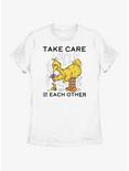 Sesame Street Big Bird Take Care Of Each Other Womens T-Shirt, WHITE, hi-res