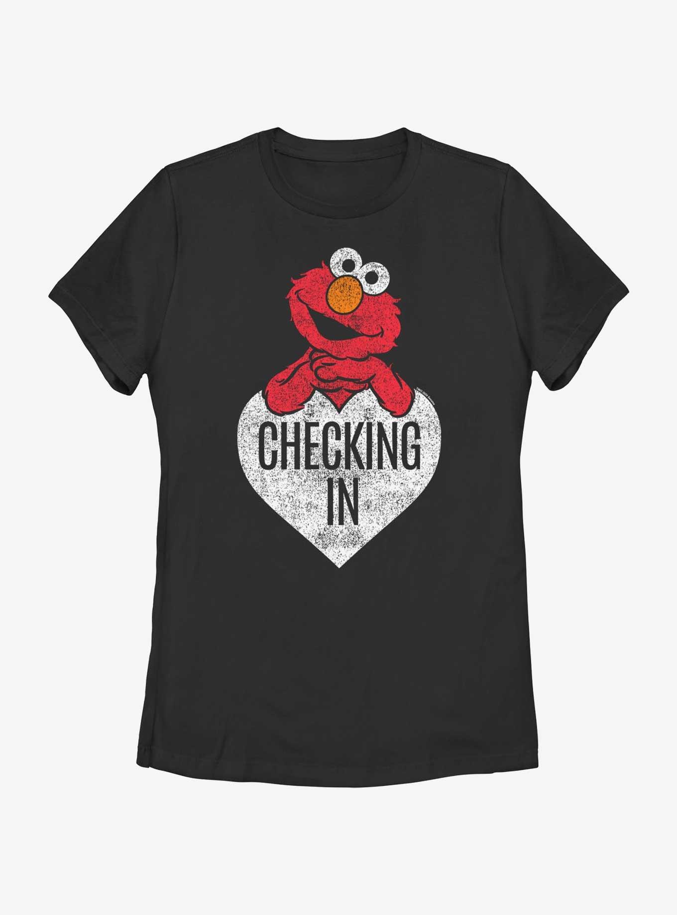 Sesame Street Elmo Checking White Womens T-Shirt