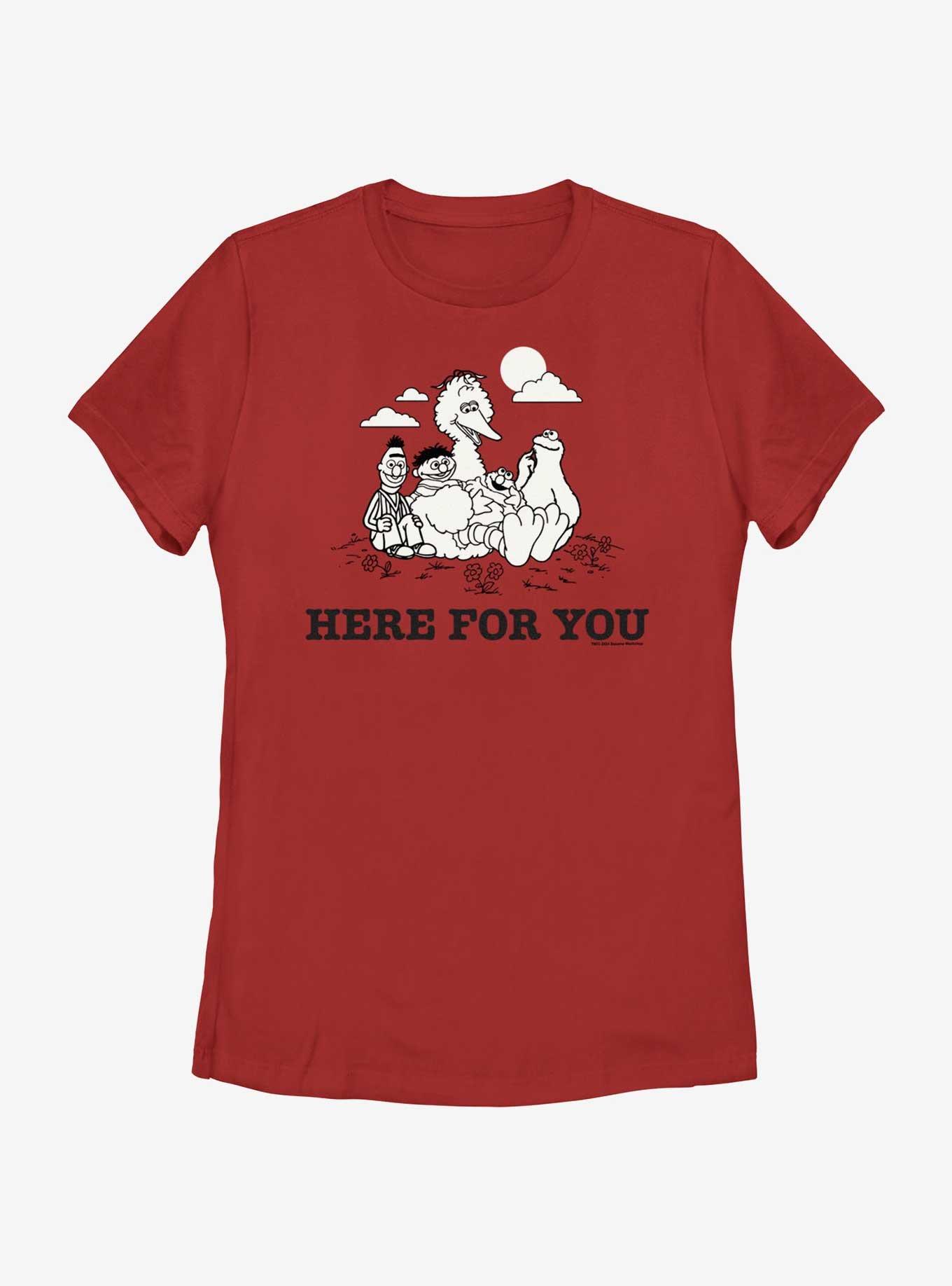 Sesame Street Here For You Womens T-Shirt, RED, hi-res