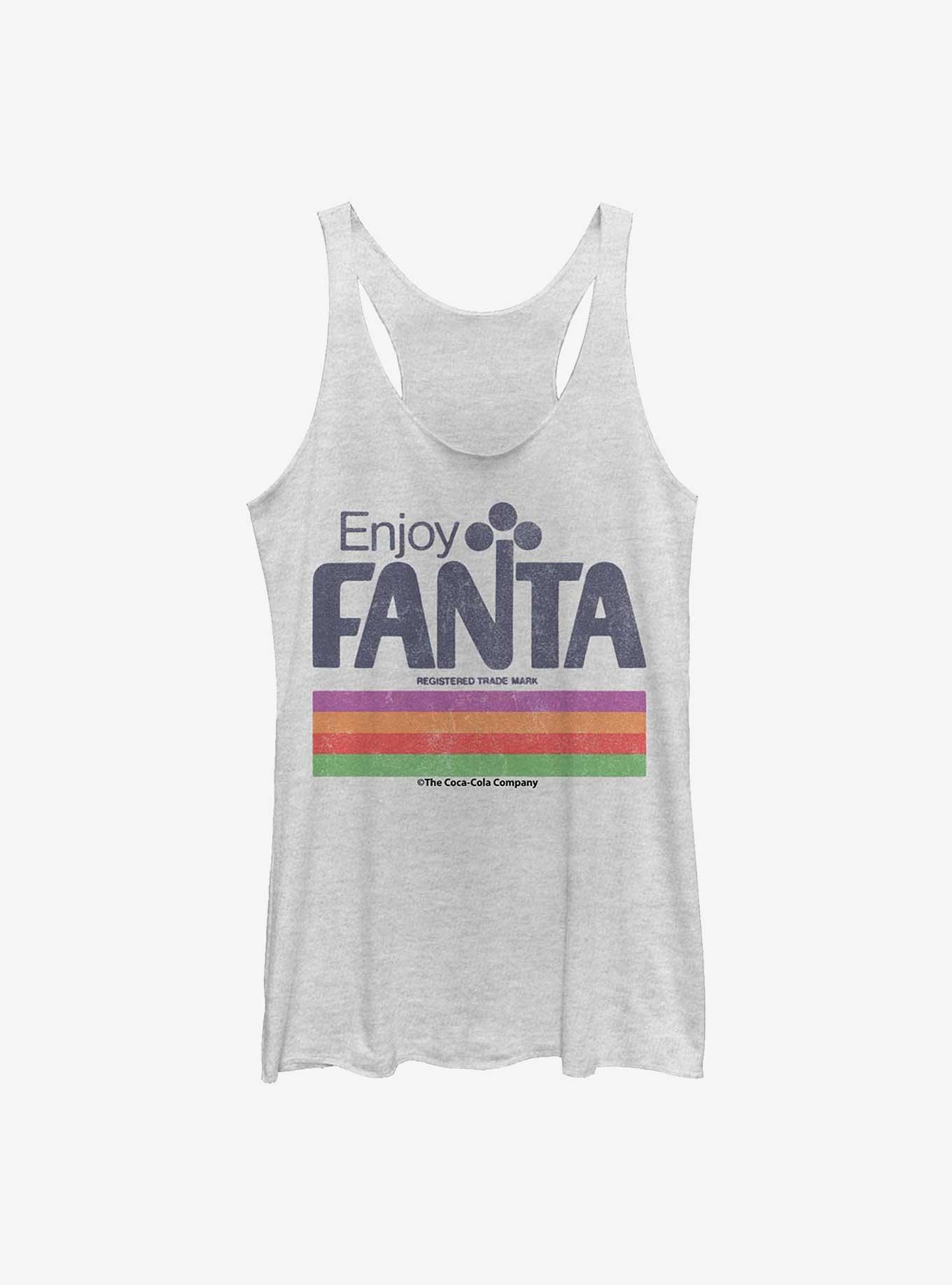 Coca-Cola Retro Fanta Girls Raw Edge Tank, WHITE HTR, hi-res