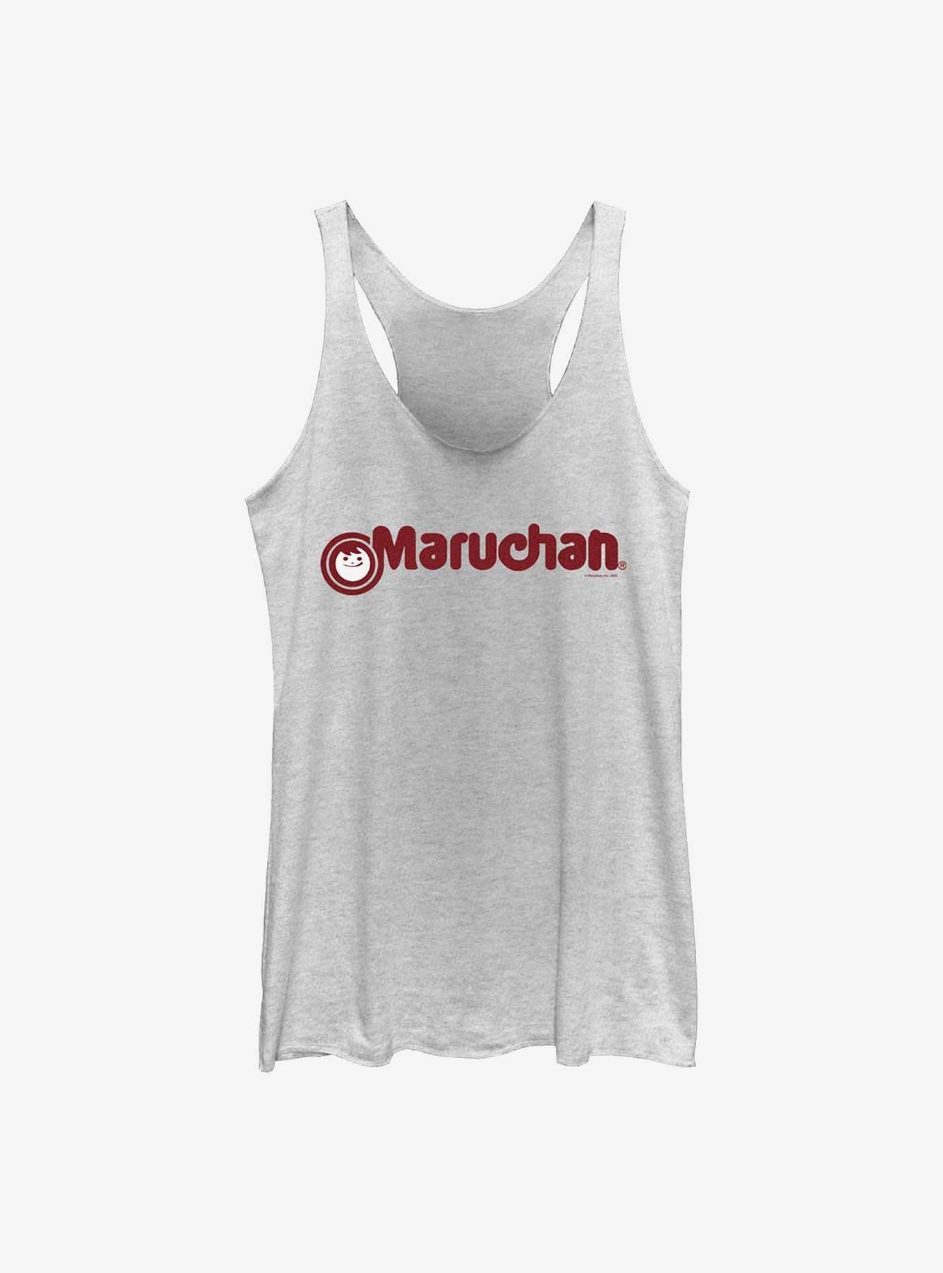 Maruchan Simple Logo Girls Raw Edge Tank, WHITE HTR, hi-res