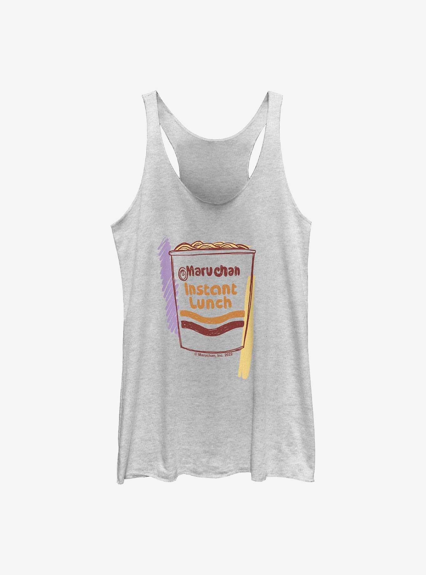 Maruchan Artsy Instant Noodle Cup Girls Raw Edge Tank, WHITE HTR, hi-res