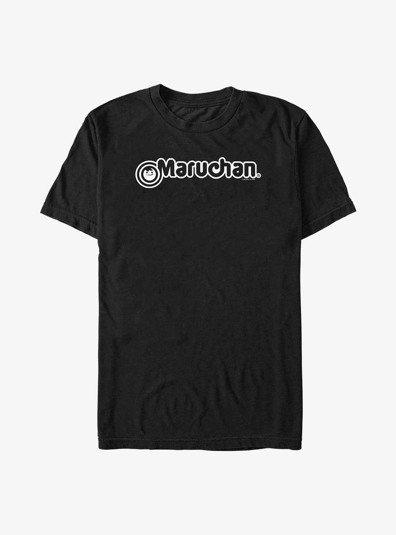 Maruchan White Outline Logo Ramen T-Shirt, BLACK, hi-res