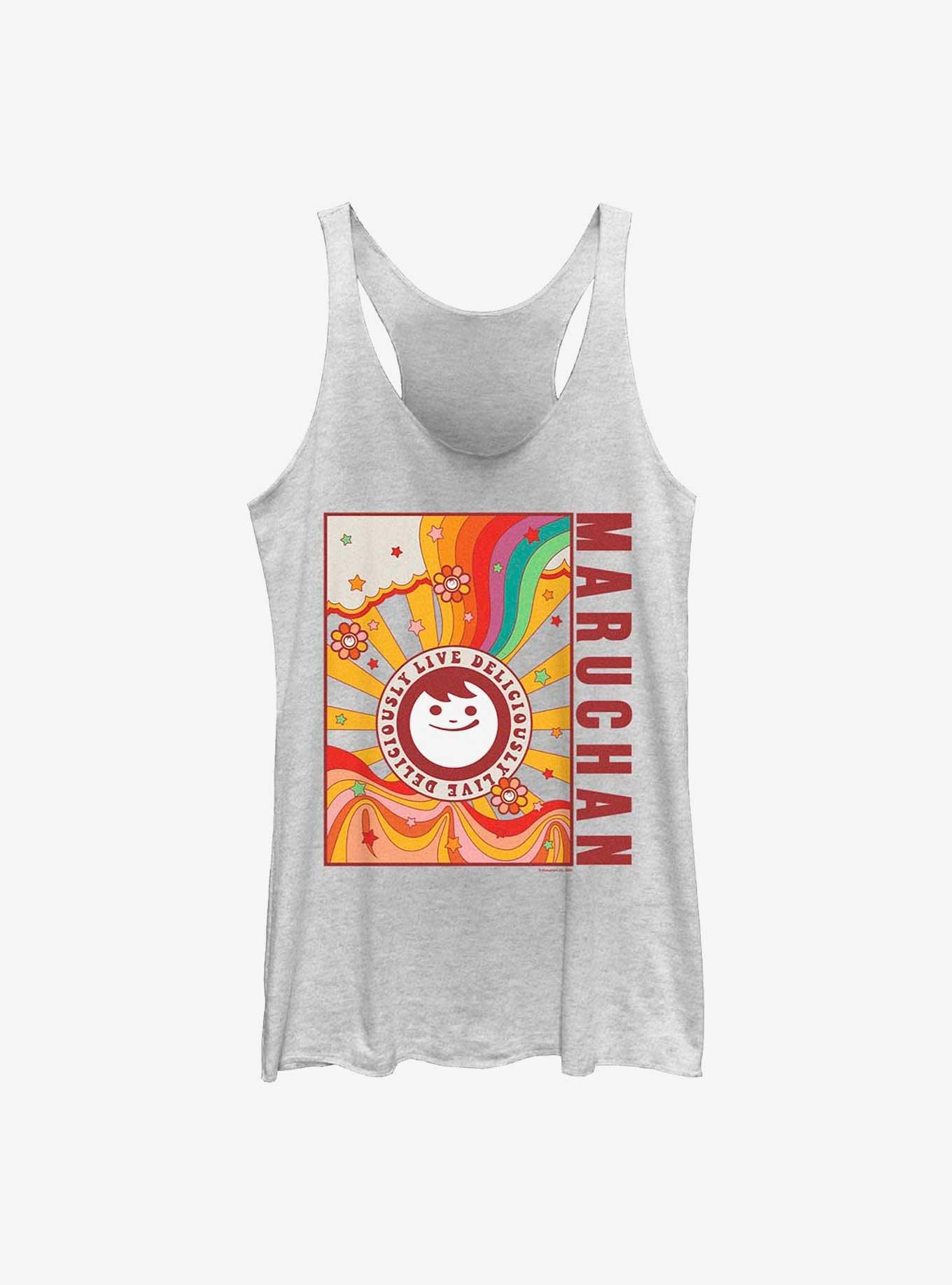 Maruchan Live Deliciously Girls Raw Edge Tank, WHITE HTR, hi-res