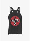 Coca-Cola Checkered Coke Girls Raw Edge Tank, BLK HTR, hi-res
