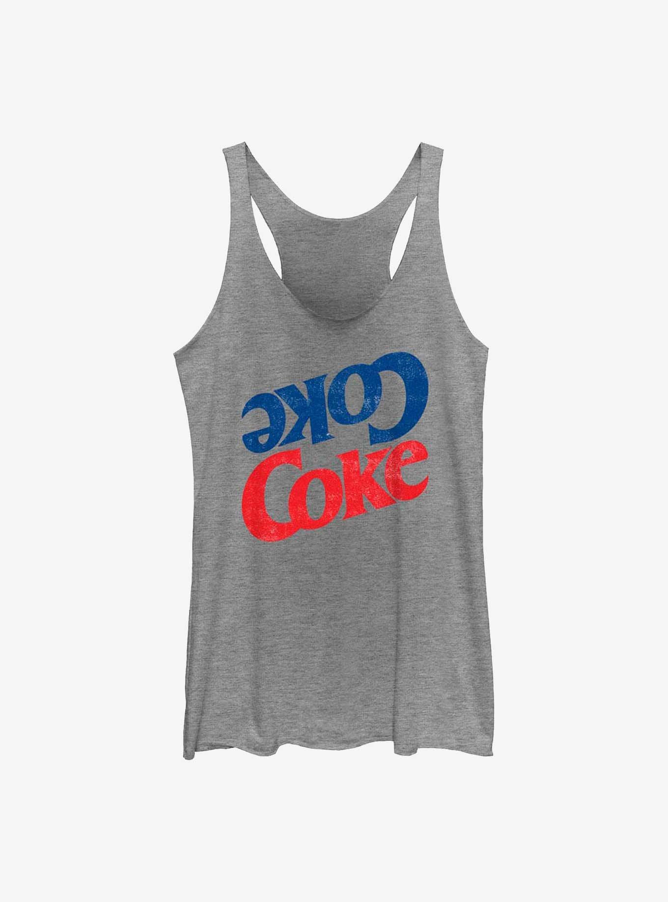 Coca-Cola Coke Stack Girls Raw Edge Tank, GRAY HTR, hi-res