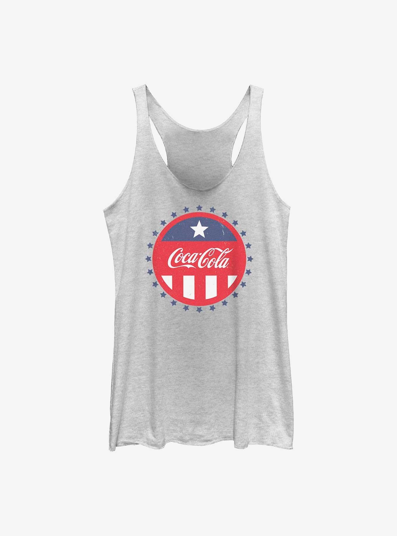 Coca-Cola Bottlecap Girls Raw Edge Tank, WHITE HTR, hi-res