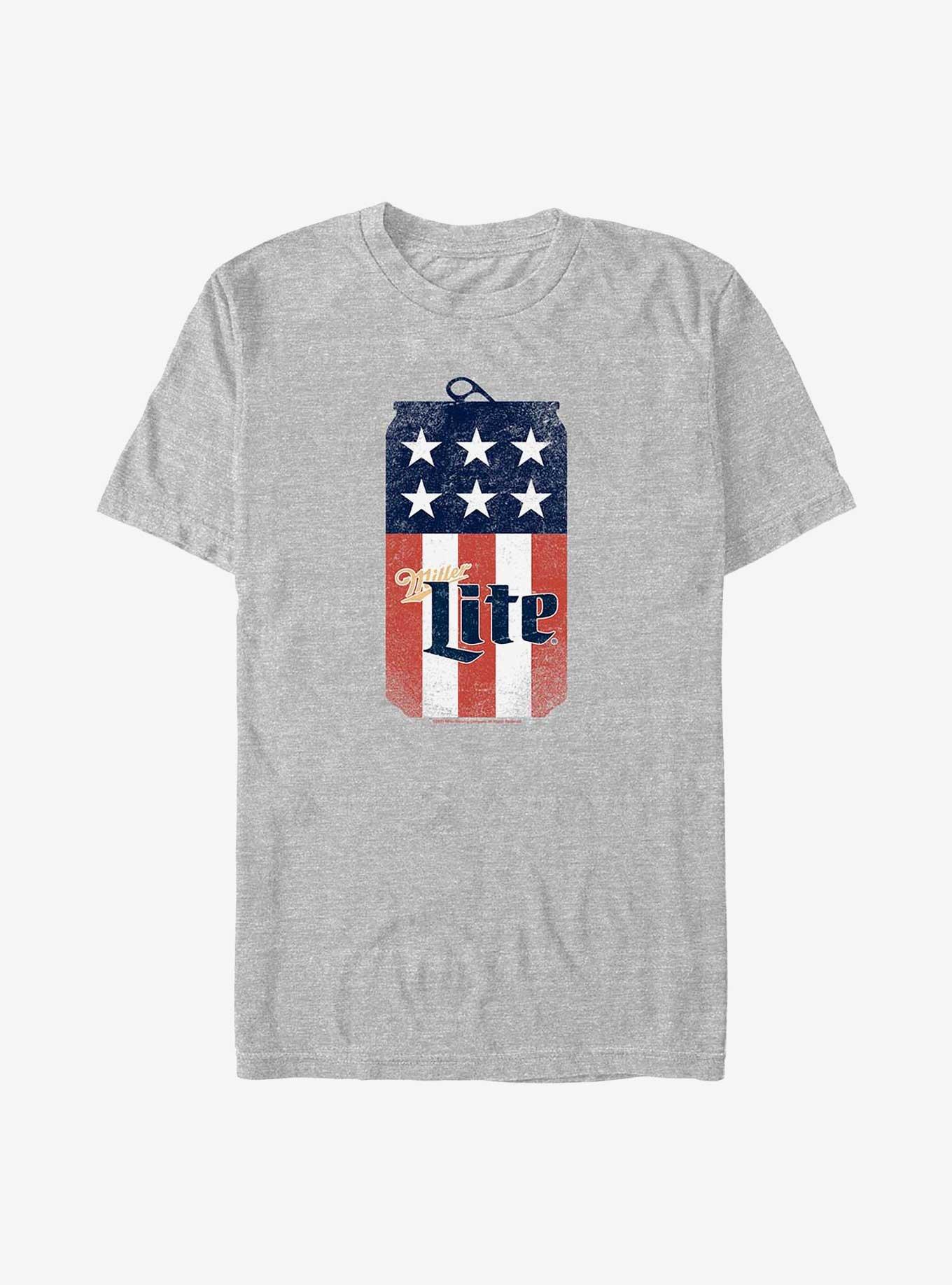 Coors Miller Lite USA Flag Can T-Shirt