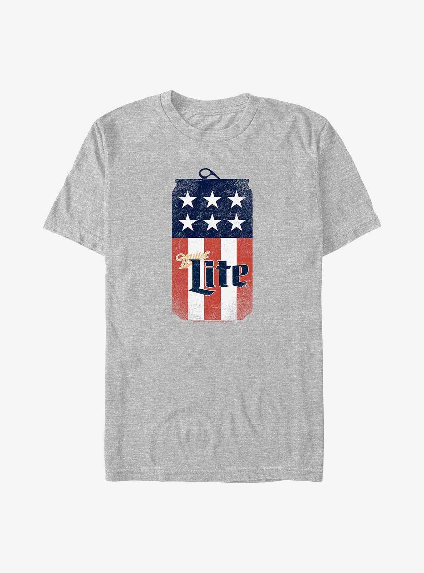Coors Miller Lite USA Flag Can T-Shirt, ATH HTR, hi-res