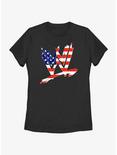 WWE American Flag Logo Womens T-Shirt, BLACK, hi-res