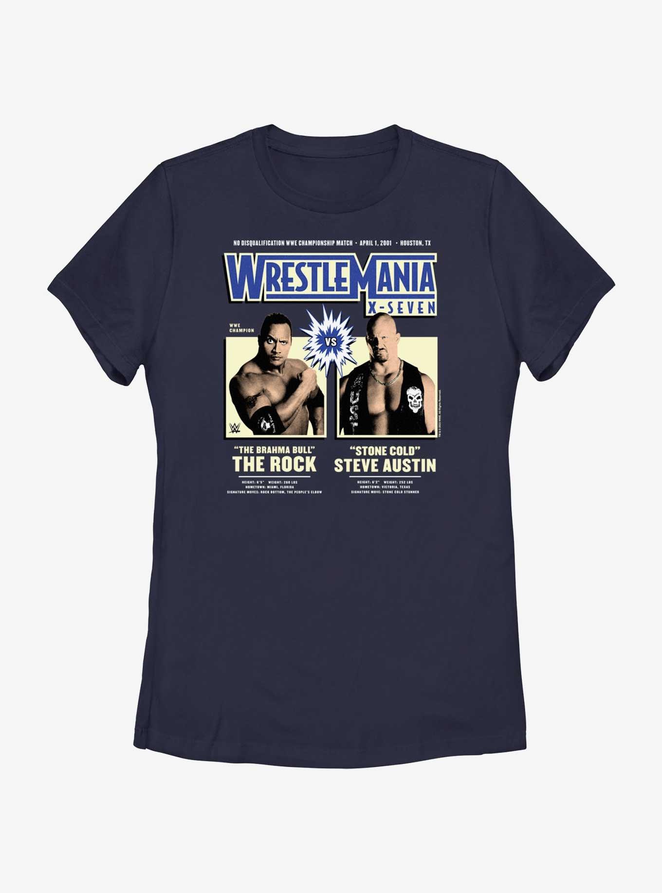 WWE WrestleMania X7 The Rock Vs Steve Austin Womens T-Shirt