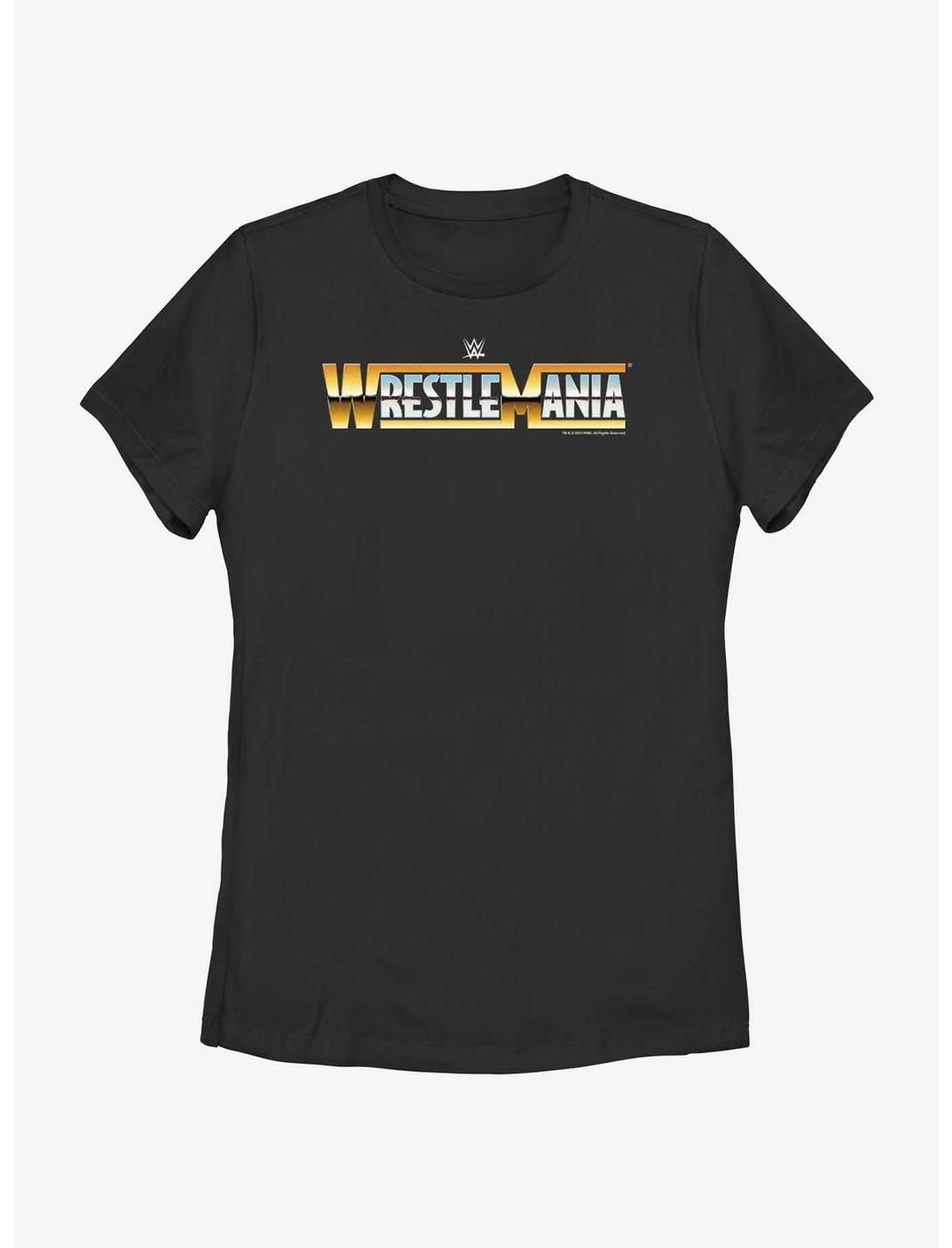 WWE WrestleMania Classic Logo Womens T-Shirt, BLACK, hi-res