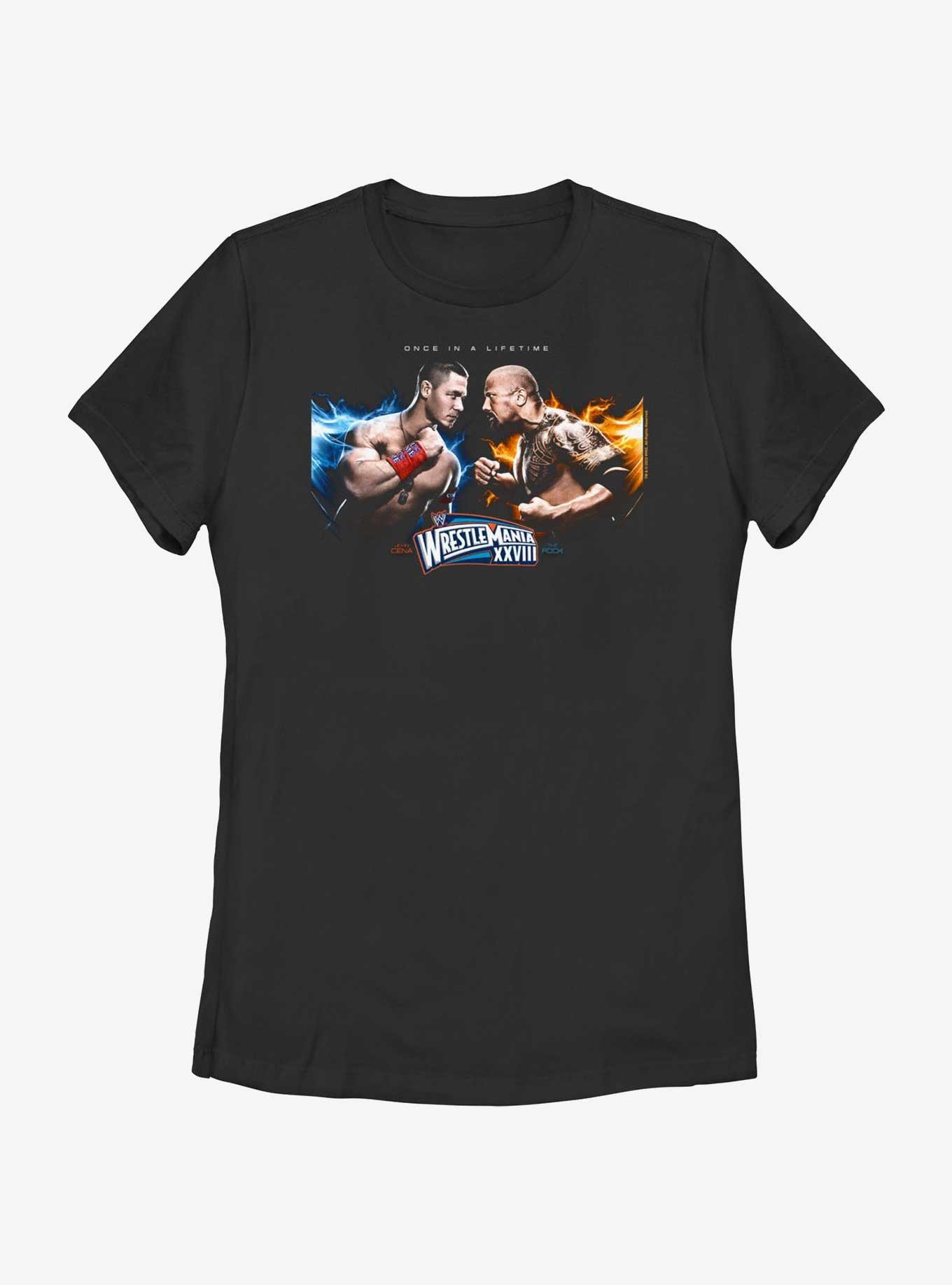 WWE Wrestemania XXVIII John Cena Vs The Rock Womens T-Shirt