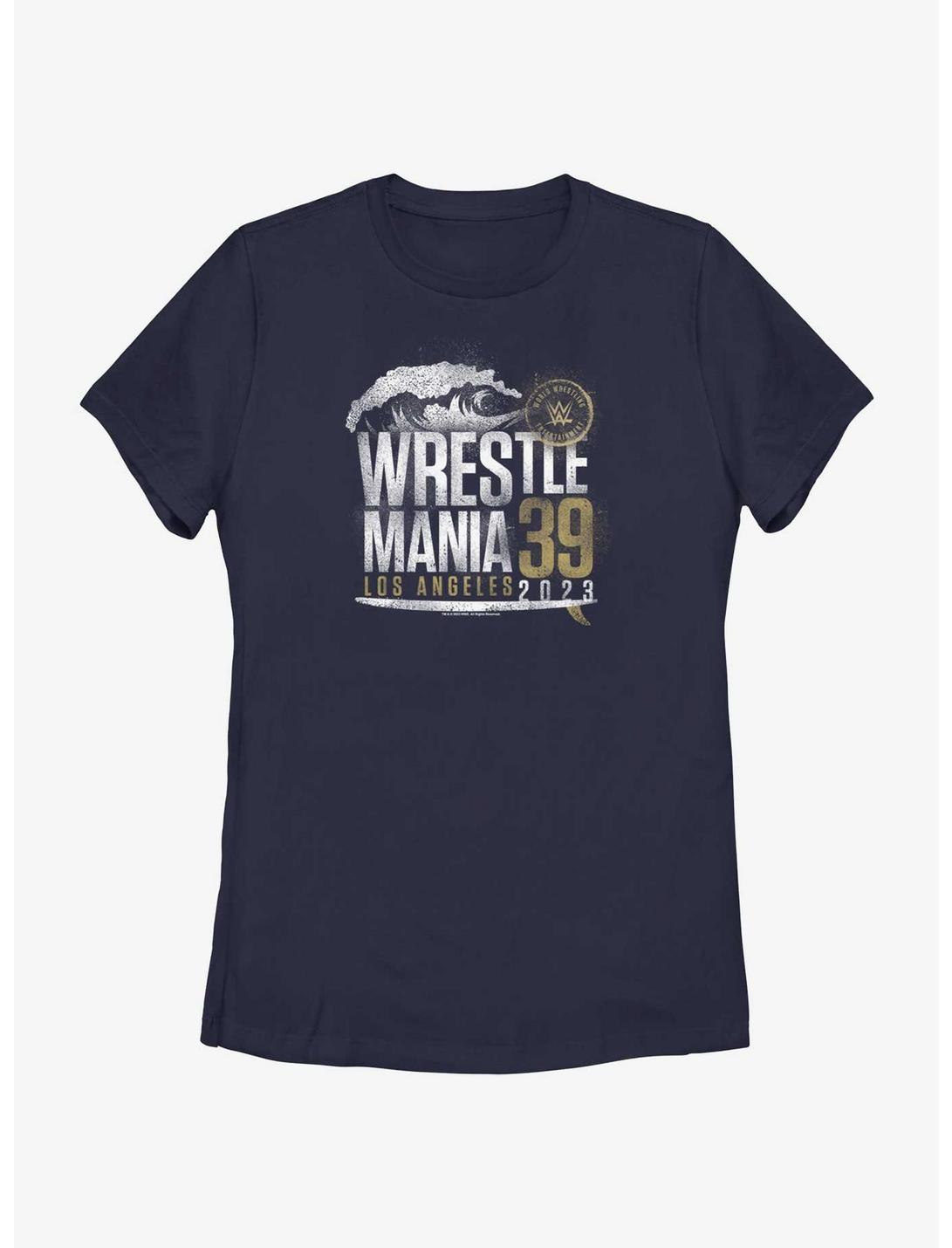 WWE WrestleMania 39 Los Angeles Wave Womens T-Shirt, NAVY, hi-res