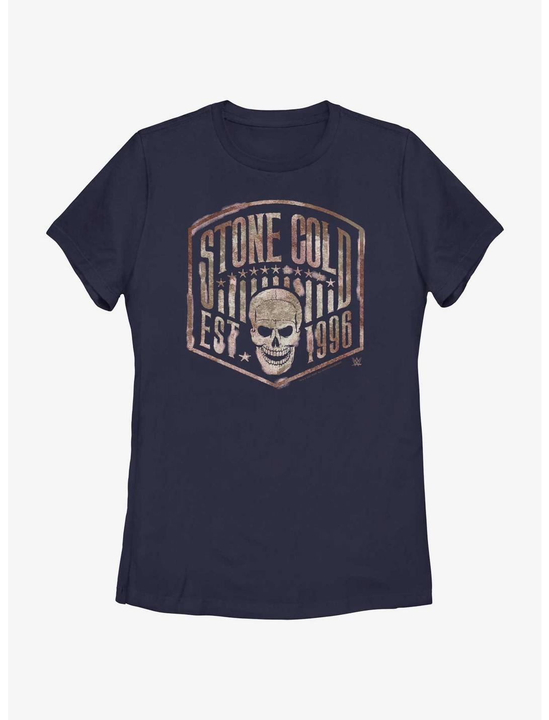 WWE Stone Cold Skull Crest Womens T-Shirt, NAVY, hi-res