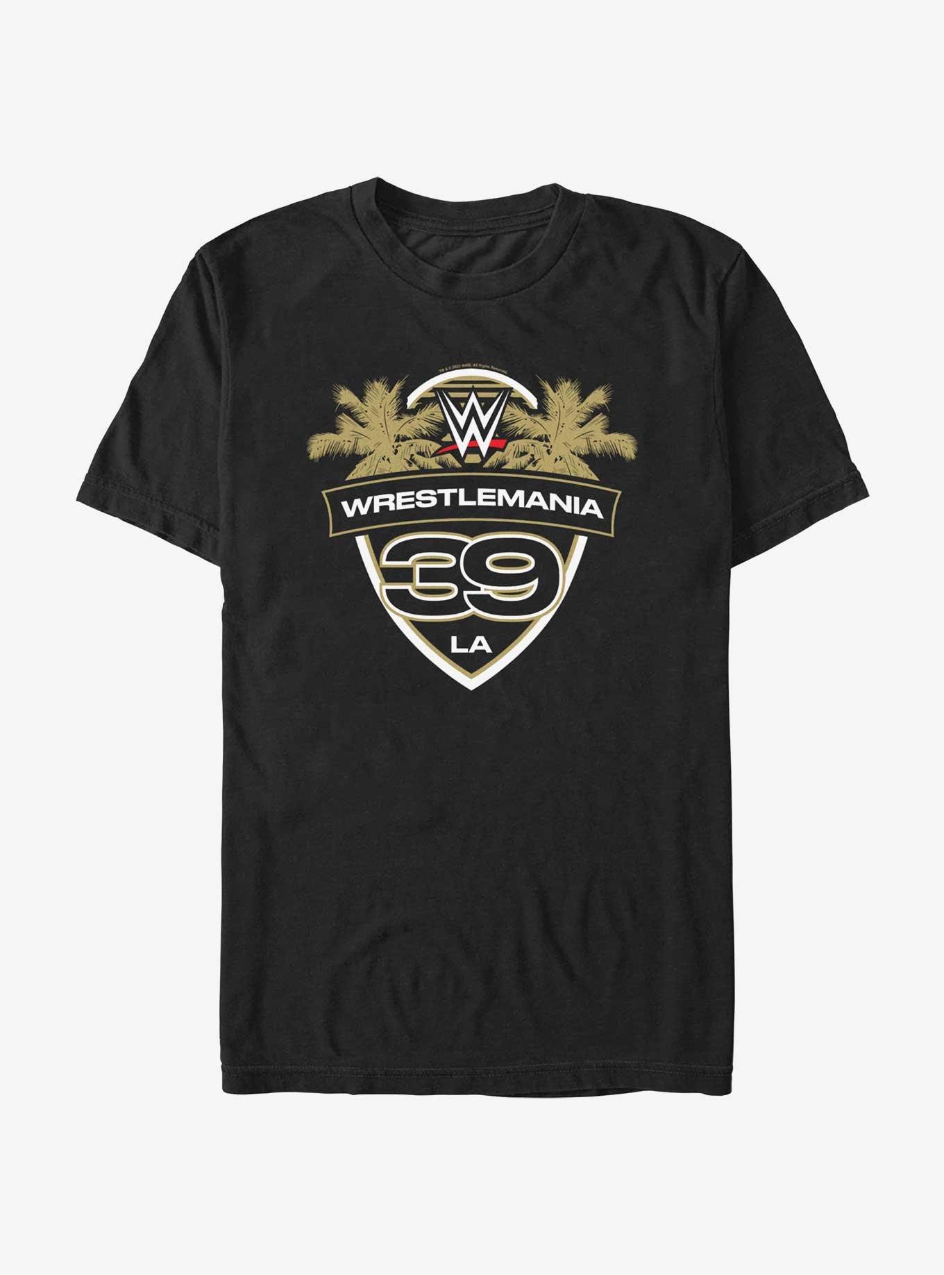 Compare WWE WrestleMania 39 LA Shield Logo Youth Girls T-Shirt | Hamilton  Place, image size:1360x1836