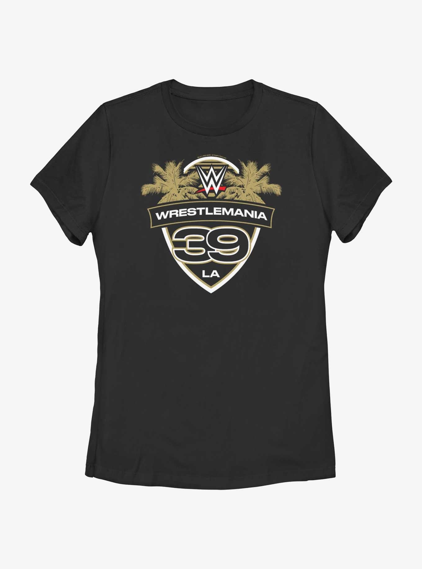 WWE WrestleMania 39 LA Shield Logo Womens T-Shirt