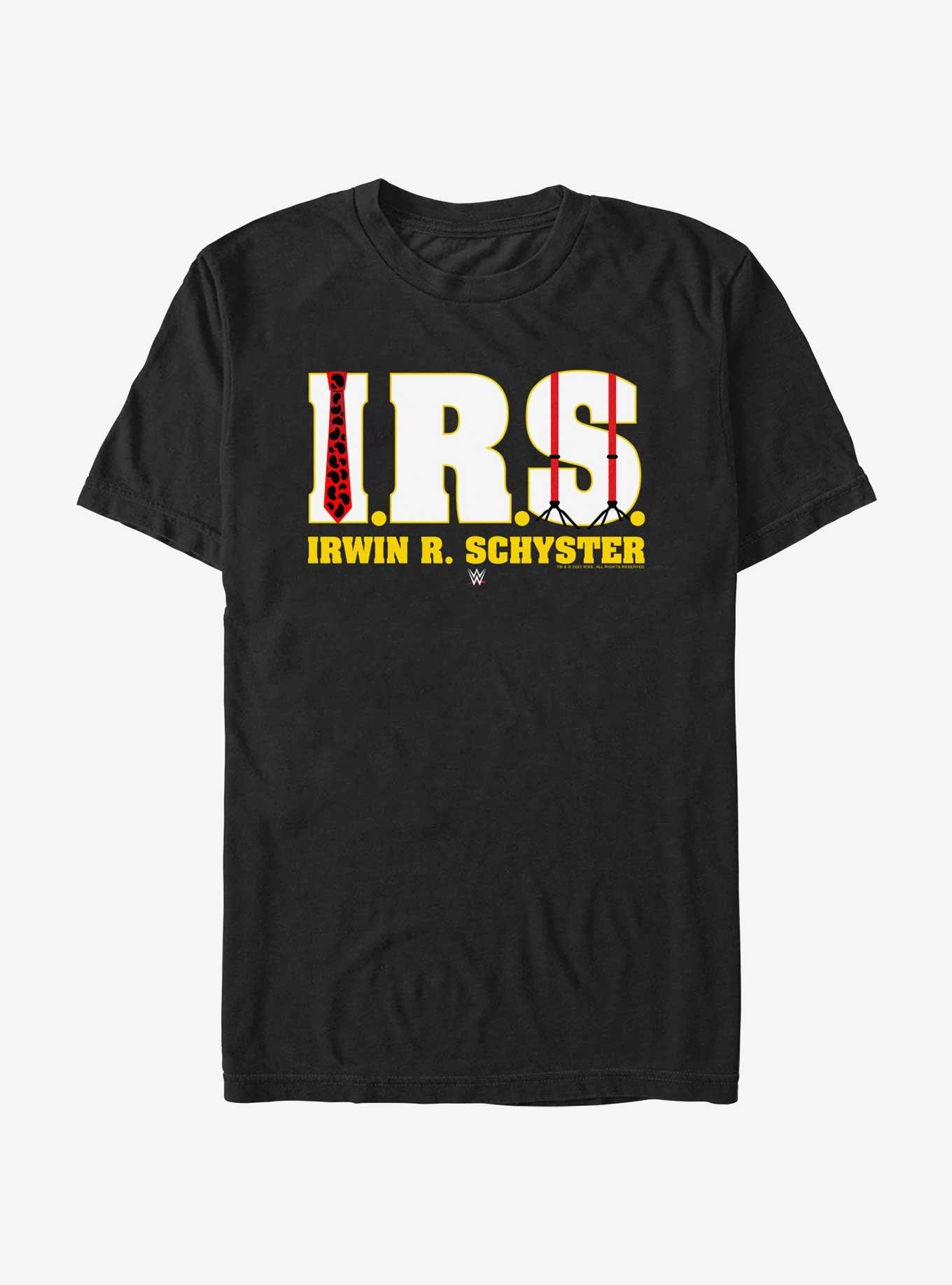 WWE IRS Irwin R Schyster Logo T-Shirt, BLACK, hi-res