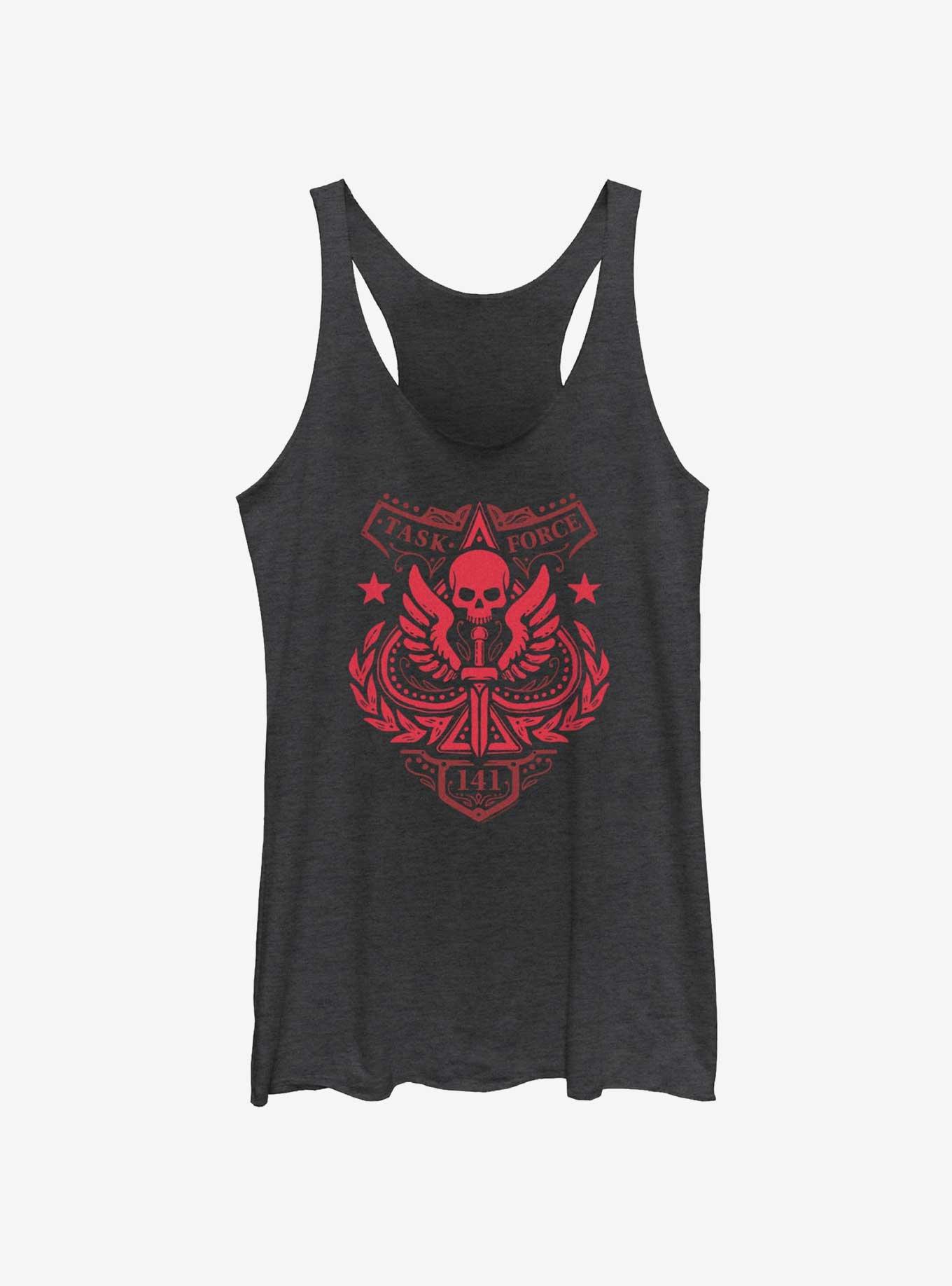 Call of Duty Task Force 141 Badge Girls Tank, BLK HTR, hi-res