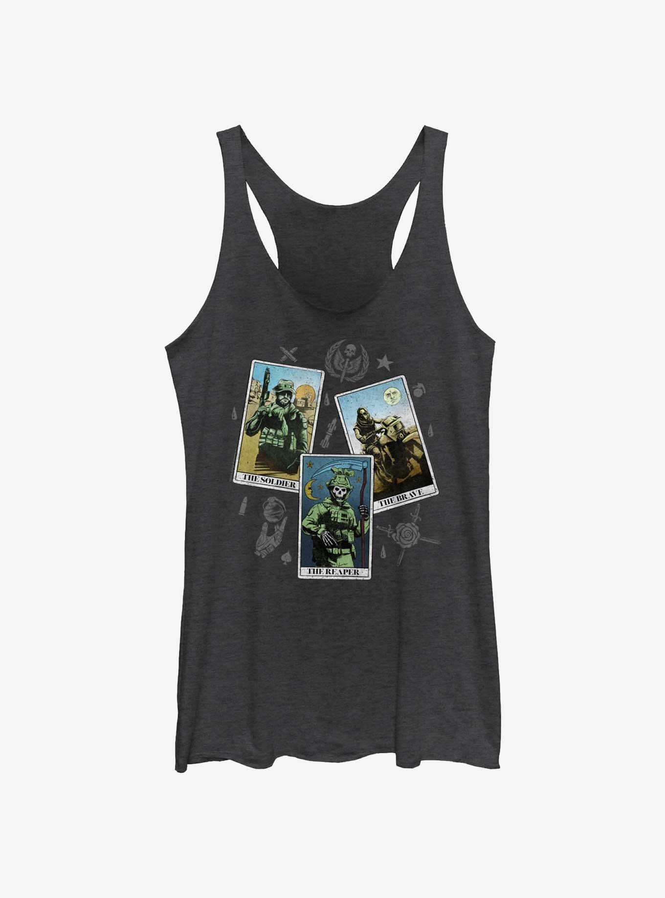 Call of Duty Card Pile Womens Tank Top, BLK HTR, hi-res