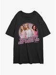 Mean Girls You Can't Sit With Us Portrait Womens Oversized T-Shirt, BLACK, hi-res