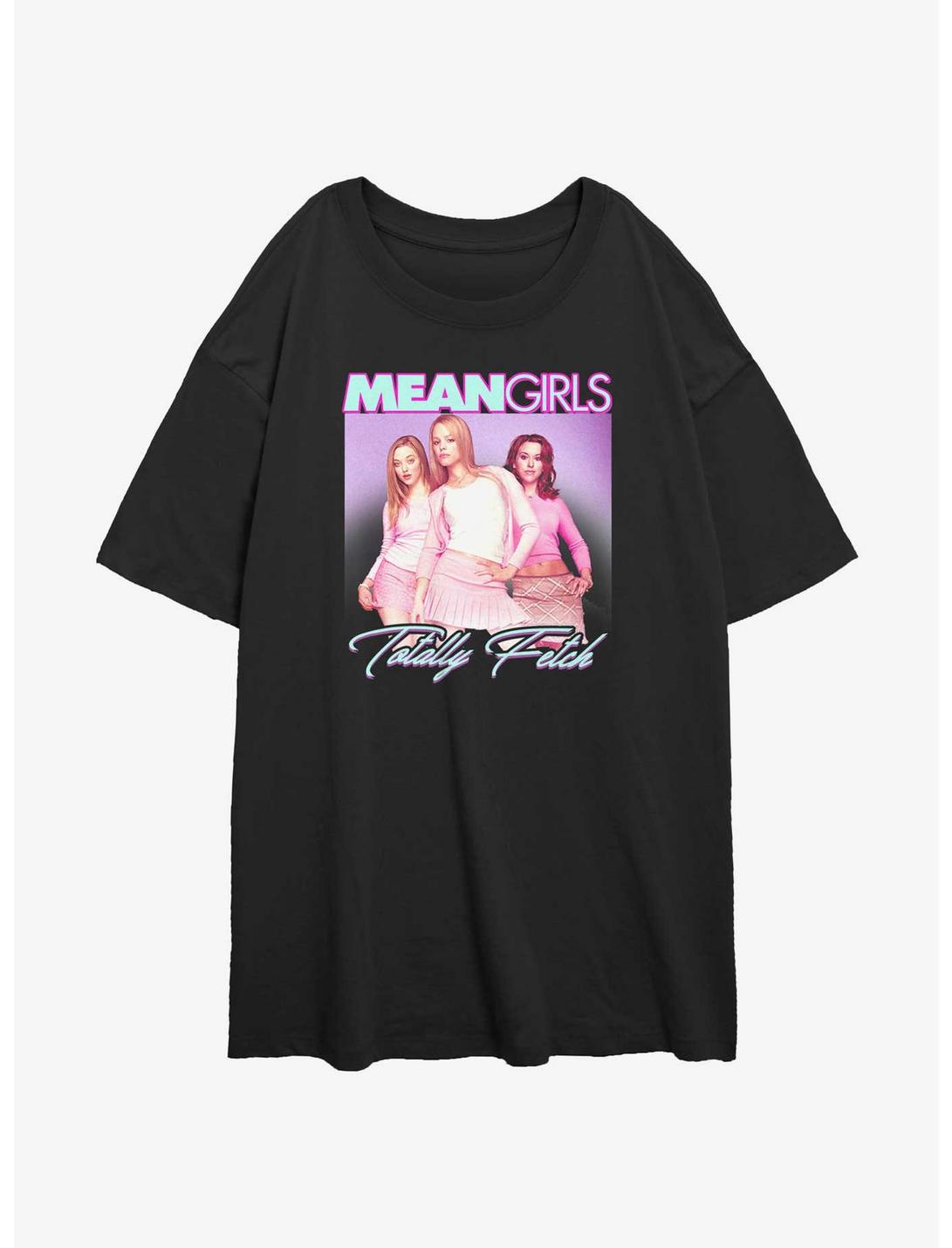 Mean Girls Totally Fetch Womens Oversized T-Shirt, BLACK, hi-res